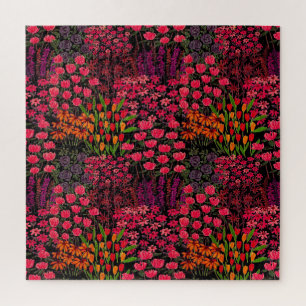 Puzzle Flores silvestres artísticas: Patrón floral dibuja