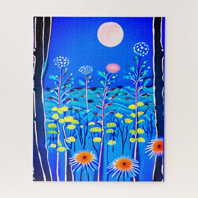 Puzzle Flores silvestres bajo una luna llena (Vertical)