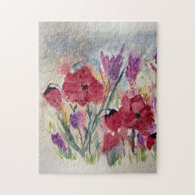 Puzzle Flores silvestres con amapolas (Vertical)
