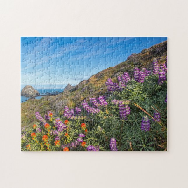 Puzzle Flores silvestres de lupino y pincel de pintor (Horizontal)