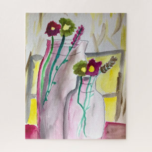Puzzle Flores silvestres en arte abstracto en jarrones