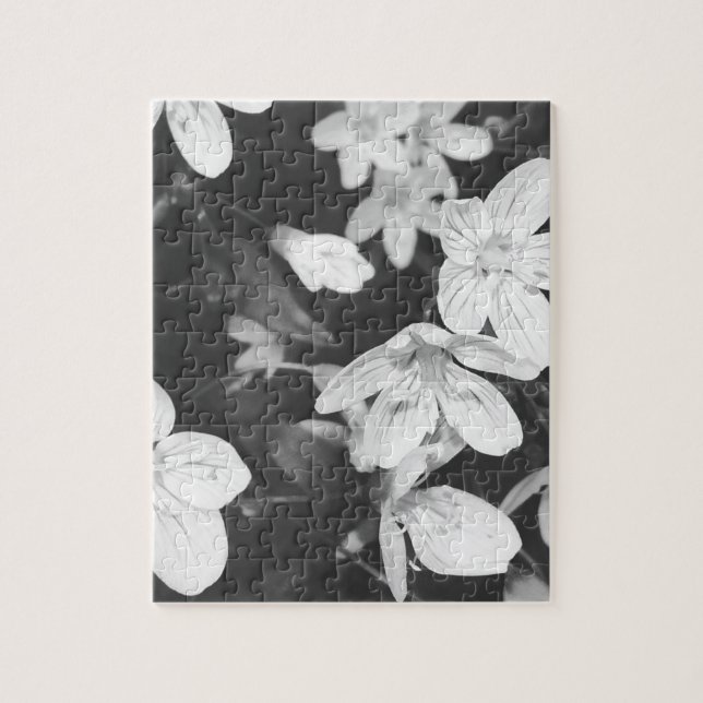 Puzzle Flores silvestres en blanco y negro (Vertical)