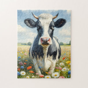 Puzzle Flores silvestres Holstein Dairy Cow