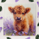 Puzzle Flores silvestres moradas de vaca de raza altícola<br><div class="desc">Disfrute de horas de diversión con nuestro rompecabezas Jigsaw de Flores Púrpuras de la vaca de Escocia Highland. Con un adorable becerro de vaca en las tierras altas rodeado de vibrantes flores silvestres violetas, este rompecabezas es perfecto para los amantes de la naturaleza y los amantes del rompecabezas. Ideal para...</div>
