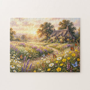 Puzzle Flores silvestres y una cabaña encantadora