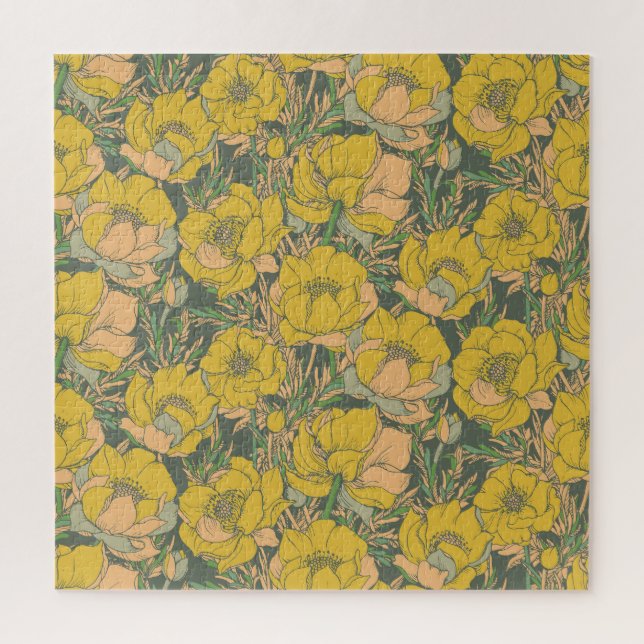 Puzzle Flores trolíceas de primavera gráfica (Vertical)