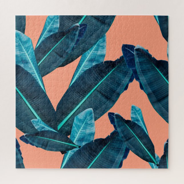 Puzzle Flores tropicales, fondo botánico sin costuras. (Vertical)