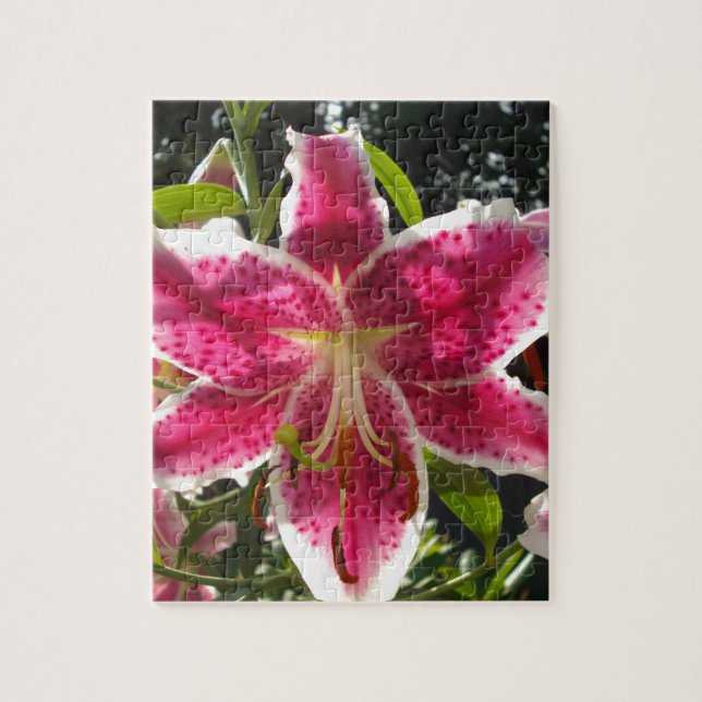 Puzzle Flores tropicales rosas lirios rosas florales rosa (Vertical)