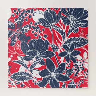 Puzzle Flores Vintage dibujadas a mano, patrón elegante.