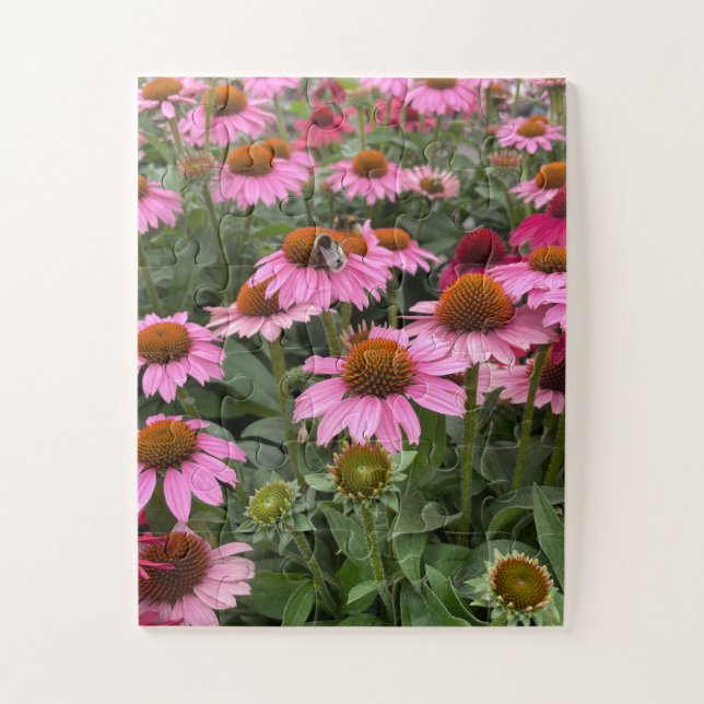 Puzzle Flores y abejas rosadas preciosas (Vertical)