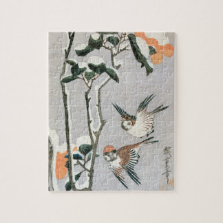 Puzzle Flores y camelia en la nieve de Ando Hiroshige