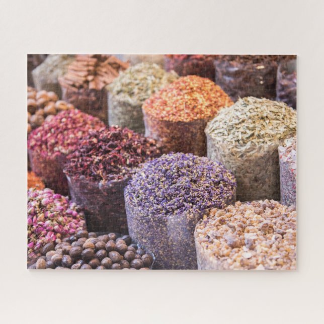 Puzzle Flores y especias de Souk Dried de Marruecos (Horizontal)
