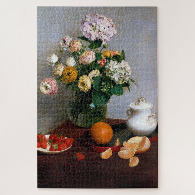 Puzzle Flores y fruta, Henri Fantin-Latour (Vertical)