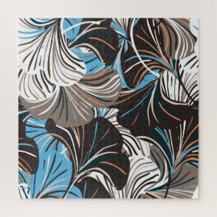 Puzzle Flores y hojas a rayas: Floral vintage.
