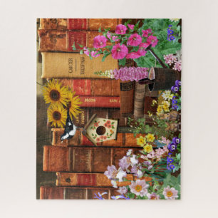 Puzzle Flores y libros
