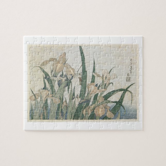 Puzzle Flores y saltamontes, c.1830-31 del iris (Horizontal)