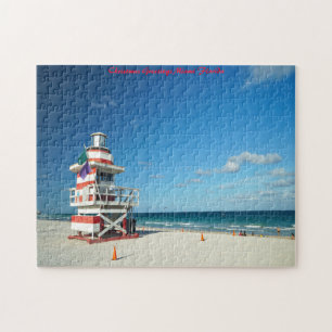 Puzzle Florida Miami Beach. Saludos de Navidad