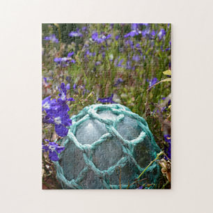 Puzzle Flotador de pesca de vidrio y flores