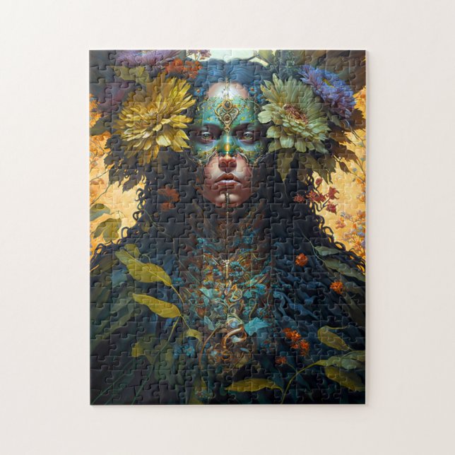 Puzzle Flower Goddess Fantasy Art (Vertical)