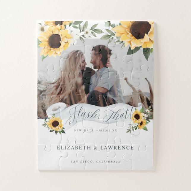 Puzzle Flush That New Date Toilet Paper Roll Floral Photo (Vertical)