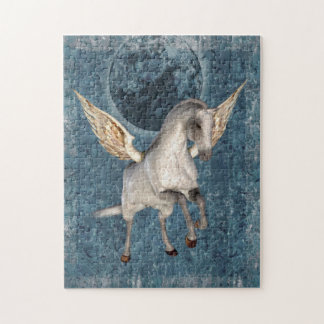Puzzle Flying Pegasus Blue Moon Fantasy Horse Art