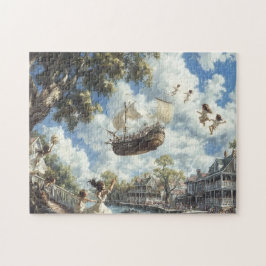 Puzzle Flying Ship Whimsical Sky Voyage Adventur