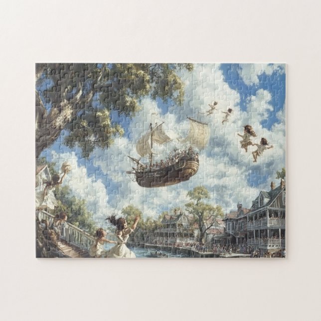 Puzzle Flying Ship Whimsical Sky Voyage Adventur (Horizontal)