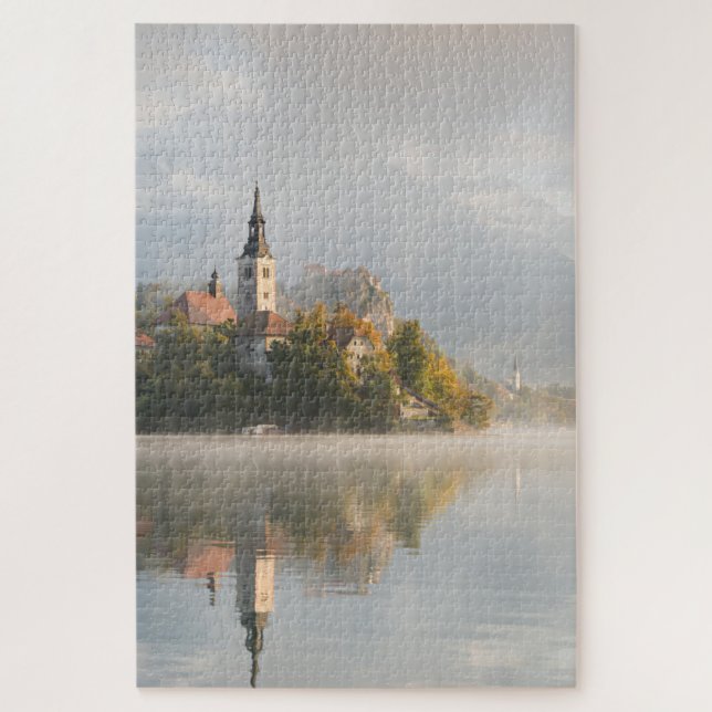Puzzle Foggy sunrise Lake Bled (Vertical)
