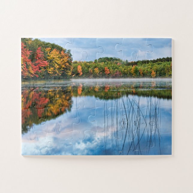 Puzzle Foliage de otoño Thornton Lake U P Michigan Photo (Horizontal)