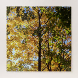 Puzzle Follaje de otoño amarillo y verde