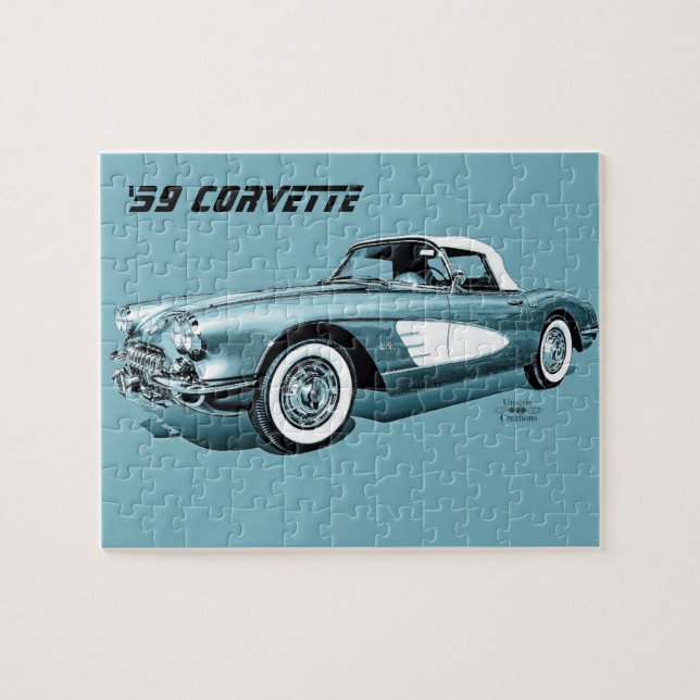 Puzzle Fondo azul Corvette 59 (Horizontal)