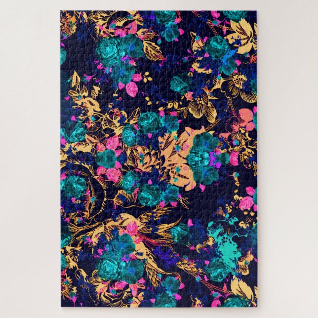 Puzzle Fondo de flores abstractas lindas y chic (Vertical)