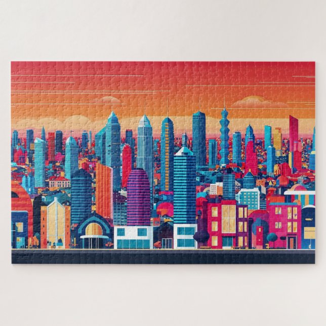Puzzle fondo de paisaje urbano (Horizontal)