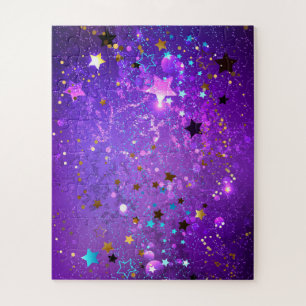 Puzzle Fondo de papel de aluminio púrpura con estrellas