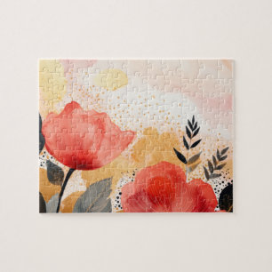 Puzzle Fondo de pintura abstracta de flores