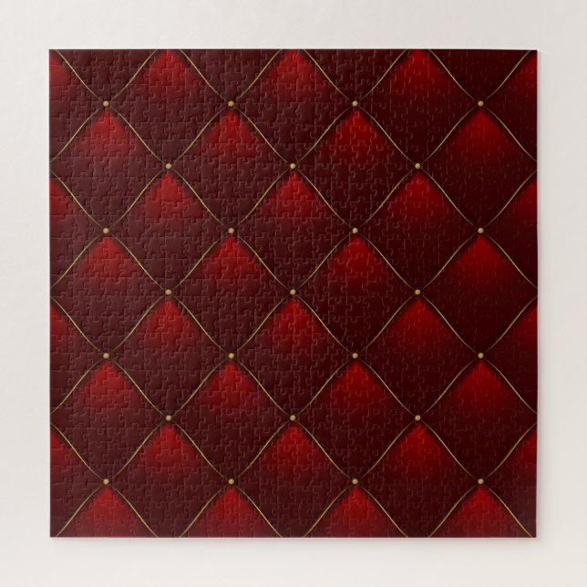 Puzzle Fondo del hilo de oro rojo acabado (Vertical)