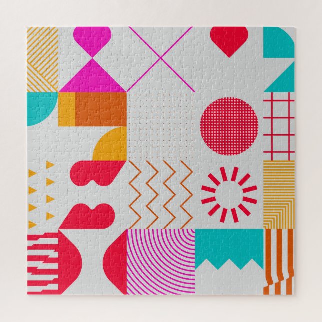 Puzzle Fondo geométrico moderno de los años 80-90 (Vertical)