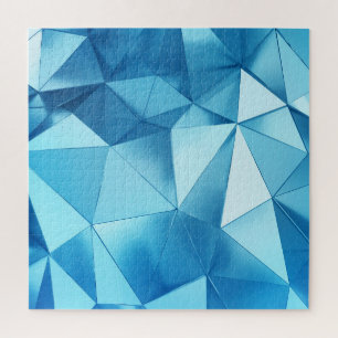 Puzzle Fondo geométrico tridimensional, azul metalizado