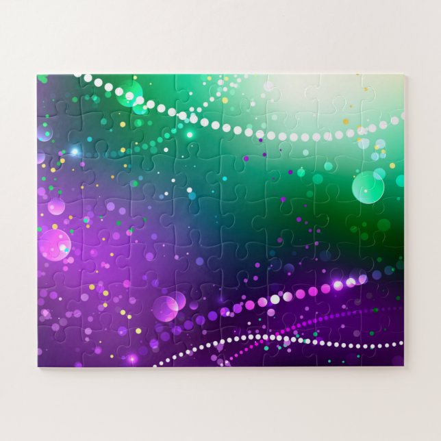 Puzzle Fondo morado festivo de Mardi Gras (Horizontal)