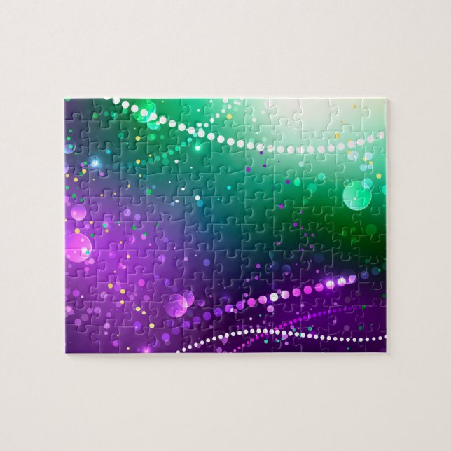 Puzzle Fondo morado festivo Mardi Gras (Horizontal)