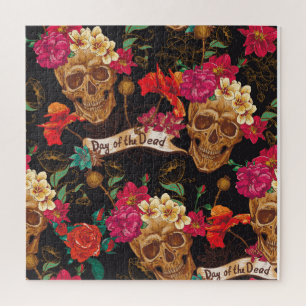Puzzle Fondo muerto del Día de las Flores de Calavera