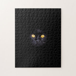 Puzzle Fondo sólido de gato negro Difícil Mascota anima