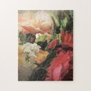 Puzzle fondo vibrante del vintage floral del arte con