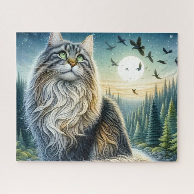 Puzzle Forest Maine Coon Cat (Horizontal)