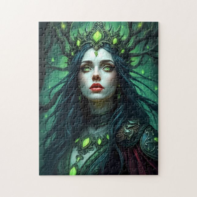 Puzzle Forest Queen Guardian - Ethereal Nature Fantasy (Vertical)
