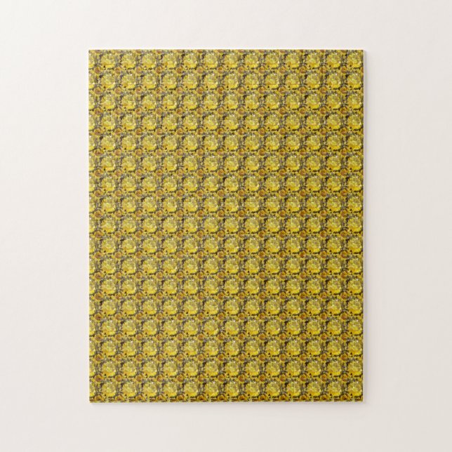 Puzzle Forma de peinado Gemstone Art Amarillo (Vertical)