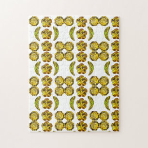 Puzzle Forma de peinado Gemstone Art Amarillo
