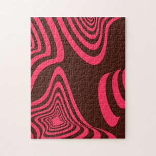 Puzzle Forma geométrica abstracta rosa, óptica, de moda y