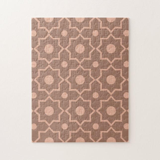Puzzle Forma geométrica moderna Mocha Mousse Dusty Rosa (Vertical)