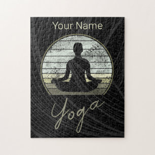 Puzzle Formación De Yoga Diseño Vintage Meditación O Pila